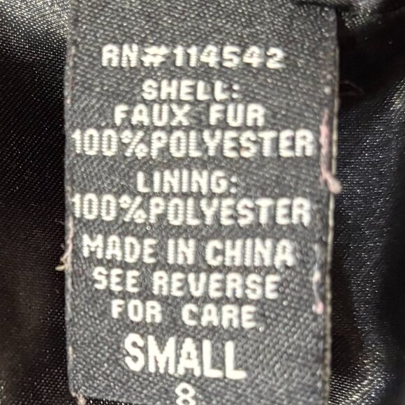 Jou Jou Girls Black Faux Fur Hooded Jacket Size Small (8) - Picture 6 of 10